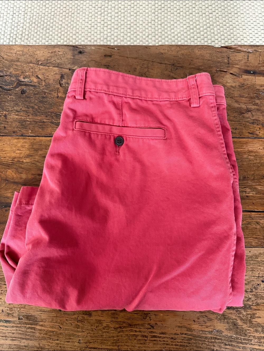Lands End Red Sand Washed Chino Shorts 9" Inseam Size 40